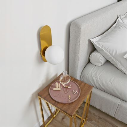 Væglampe 1xE27/40W/230V guld/hvid