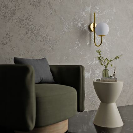 Væglampe 1xE27/40W/230V guld/hvid