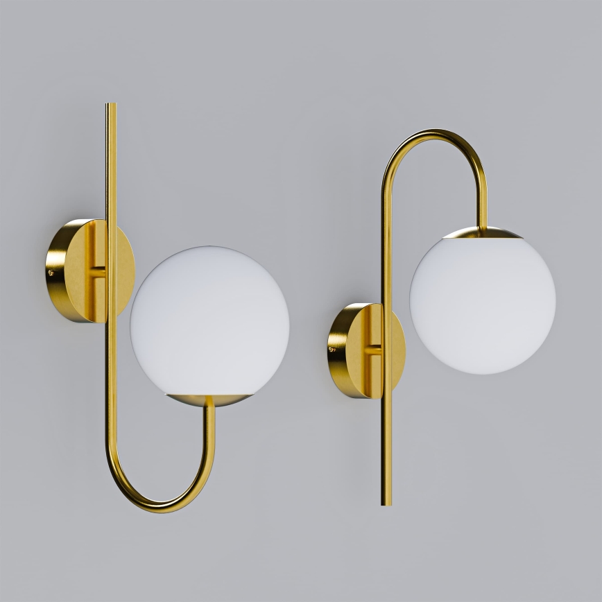 Væglampe 1xE27/40W/230V guld/hvid