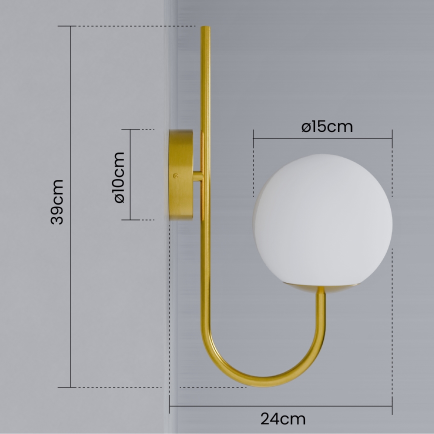 Væglampe 1xE27/40W/230V guld/hvid