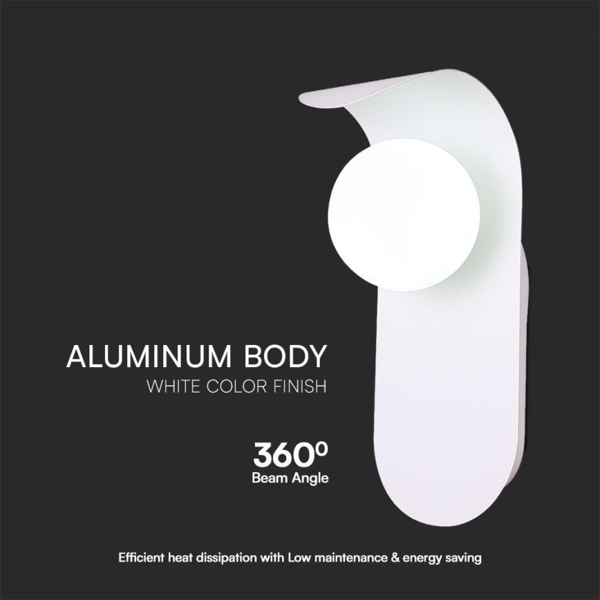 Væglampe 1xG9/5W/230V hvid