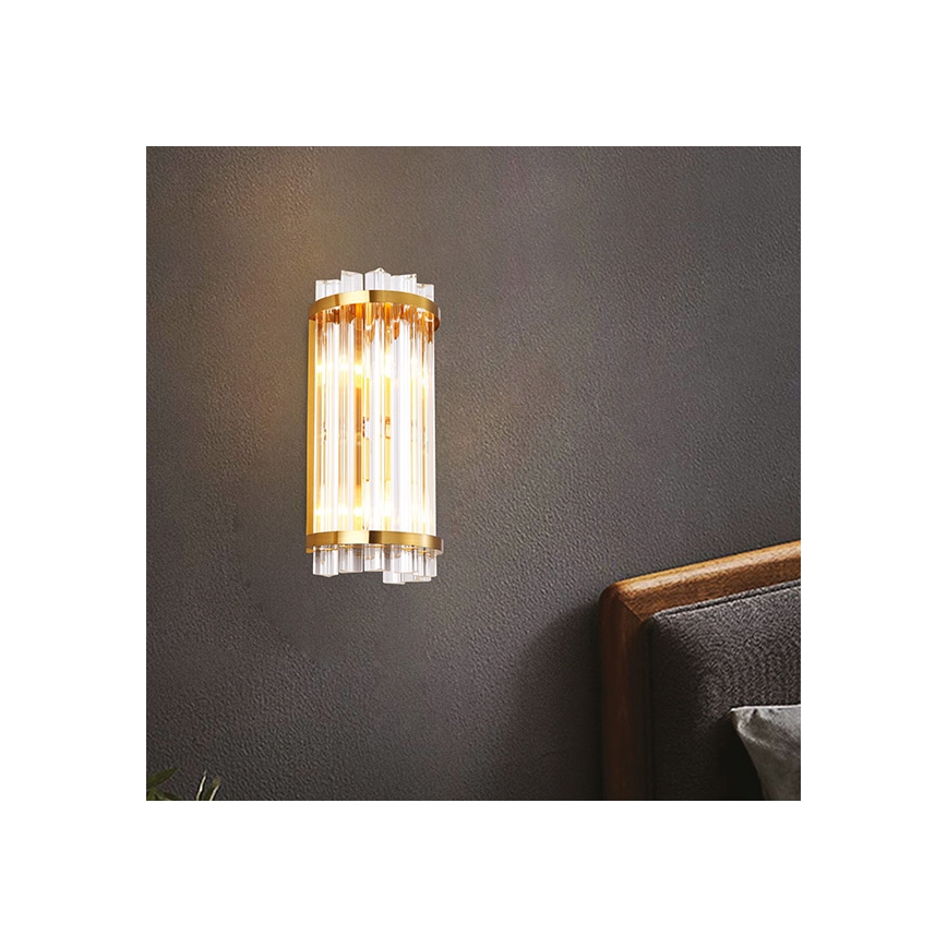 Væglampe 2xE14/7W/230V guldfarvet