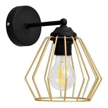 Væglampe AGAT 1xE27/15W/230V gylden/sort