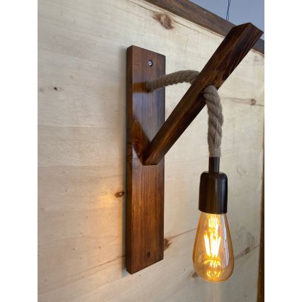 Væglampe AHSAP 1xE27/40W/230V, fyr/valnød