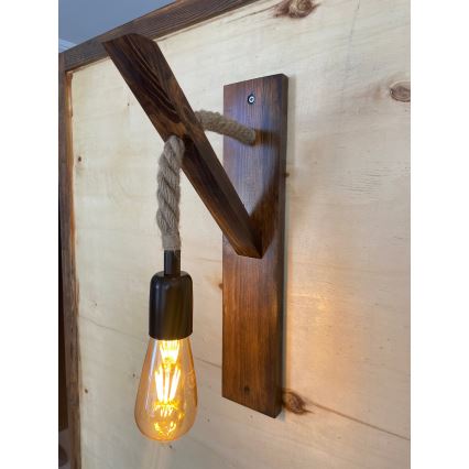 Væglampe AHSAP 1xE27/40W/230V, fyr/valnød