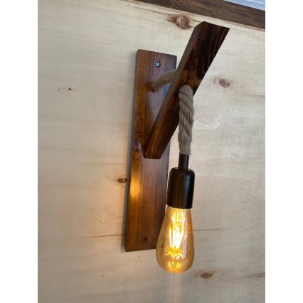 Væglampe AHSAP 1xE27/40W/230V, fyr/valnød