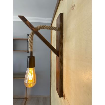 Væglampe AHSAP 1xE27/40W/230V, fyr/valnød