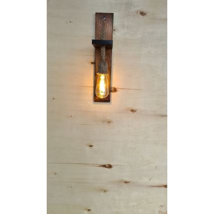 Væglampe AHSAP 1xE27/40W/230V, i fyrretræ/valnød