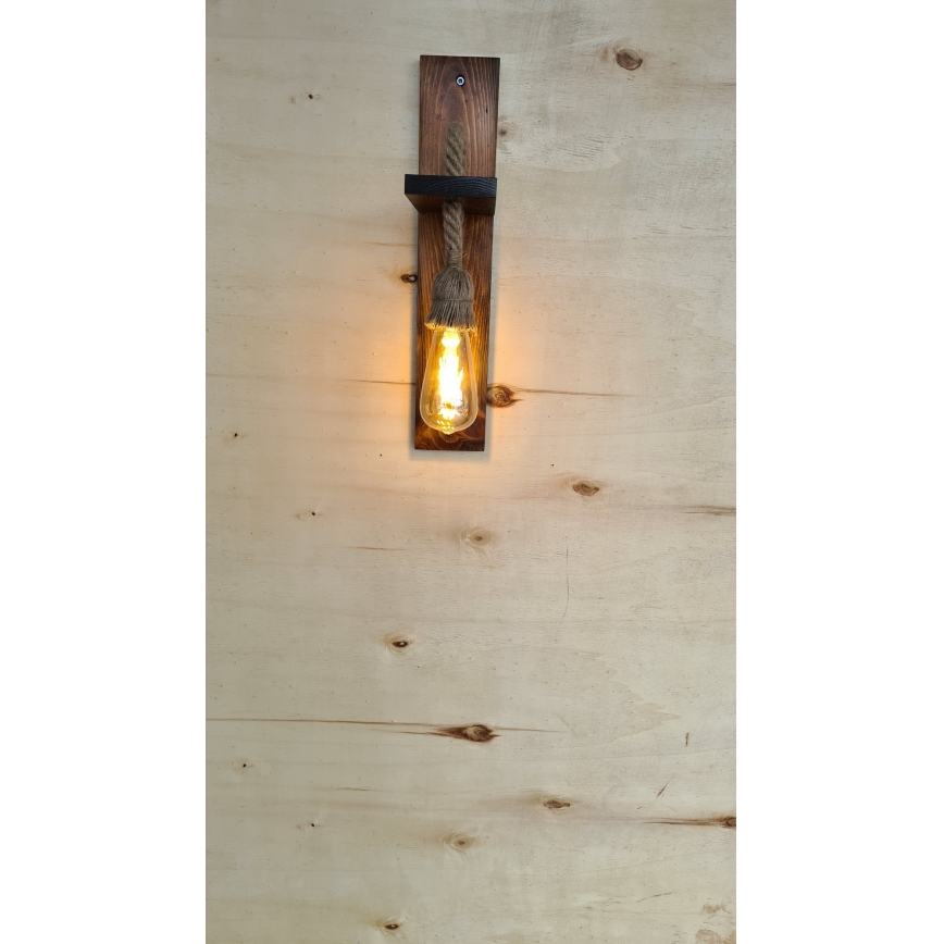 Væglampe AHSAP 1xE27/40W/230V, i fyrretræ/valnød