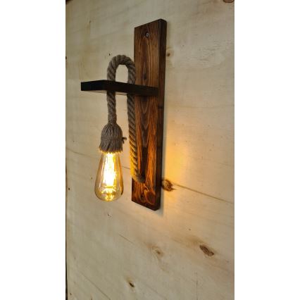 Væglampe AHSAP 1xE27/40W/230V, i fyrretræ/valnød