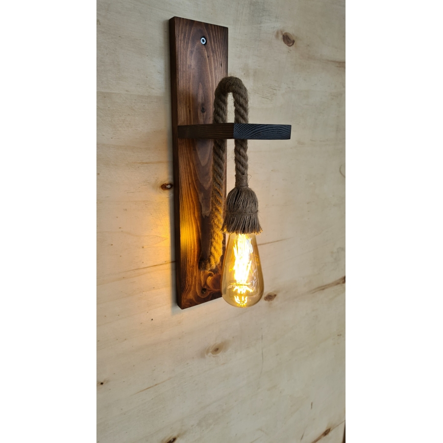 Væglampe AHSAP 1xE27/40W/230V, i fyrretræ/valnød