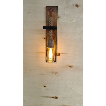Væglampe AHSAP 1xE27/40W/230V, i fyrretræ/valnød
