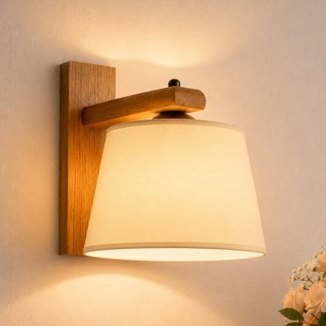 Væglampe AIDA 1xE27/15W/230V eg/cremefarvet