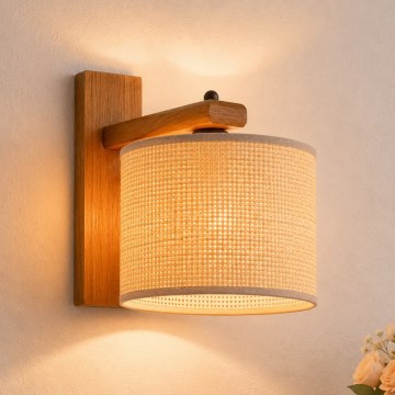 Væglampe AIDA 1xE27/15W/230V eg/raffia