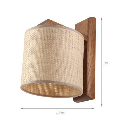 Væglampe AIDA 1xE27/15W/230V eg/raffia