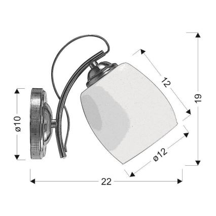 Væglampe AMBA 1xE27/40W/230V