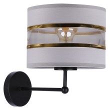 Væglampe ANDY 1xE27/40W/230V grå/guldfarvet/sort