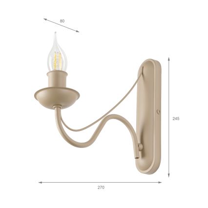 Væglampe ANTON 1xE14/60W/230V beige
