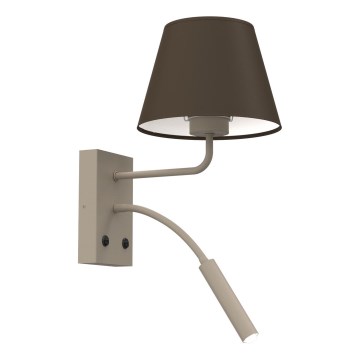 Væglampe ARDEN 1xE27/15W/230V + 1xG9/8W beige/brun