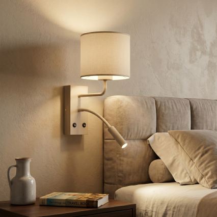 Væglampe ARDEN 1xE27/15W/230V + 1xG9/8W beige