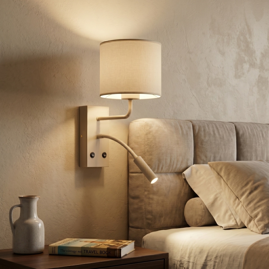 Væglampe ARDEN 1xE27/15W/230V + 1xG9/8W beige