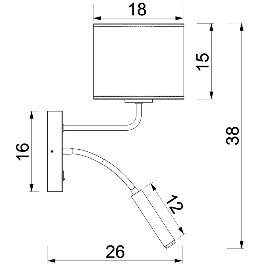 Væglampe ARDEN 1xE27/15W/230V + 1xG9/8W beige