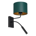 Væglampe ARDEN 1xE27/60W+1xG9/8W/230V grøn/guldfarvet