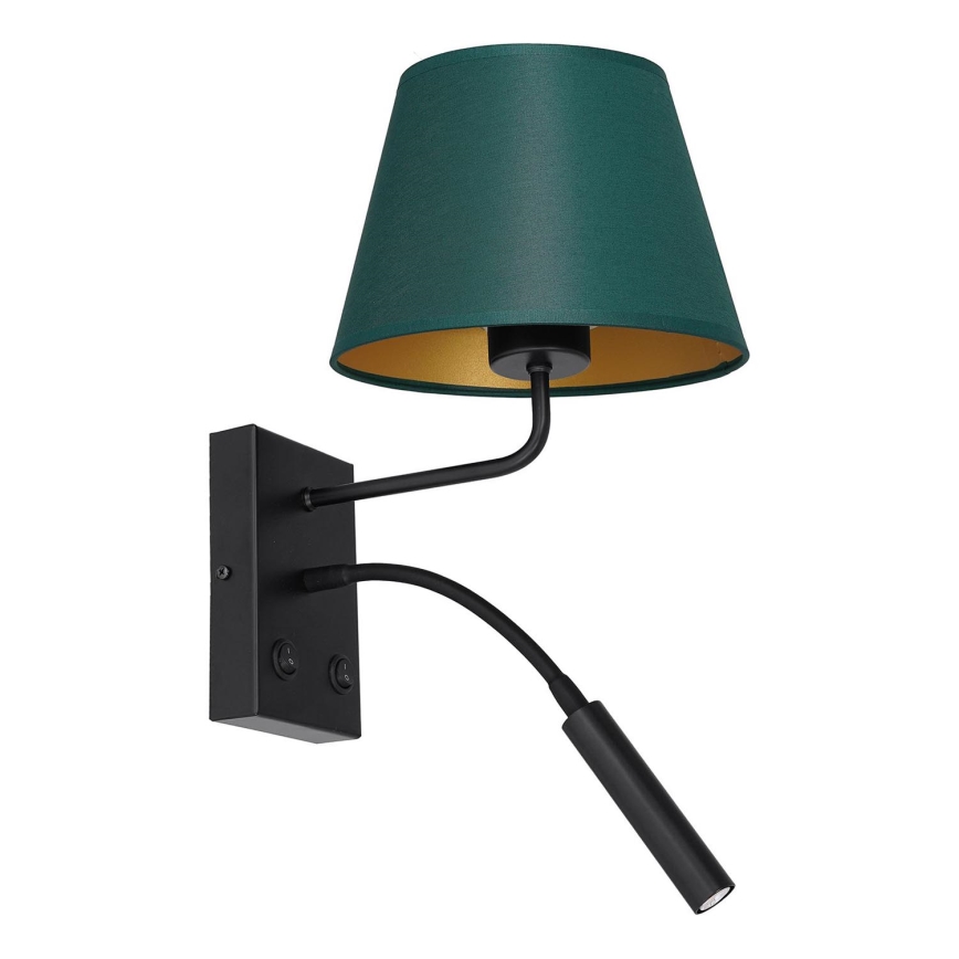 Væglampe ARDEN 1xE27/60W+1xG9/8W/230V grøn/guldfarvet