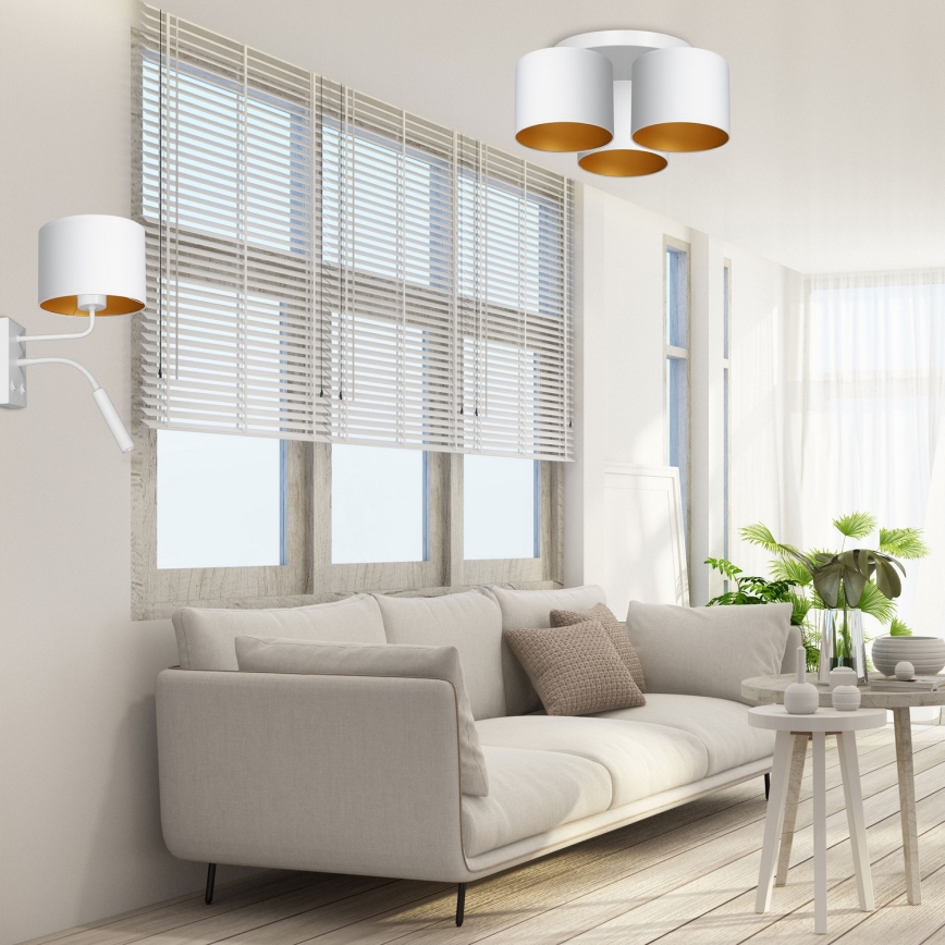 Væglampe ARDEN 1xE27/60W+1xG9/8W/230V hvid/guldfarvet