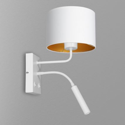 Væglampe ARDEN 1xE27/60W+1xG9/8W/230V hvid/guldfarvet