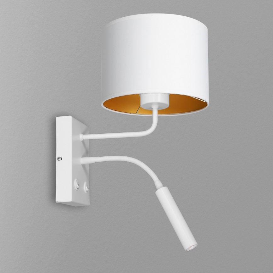 Væglampe ARDEN 1xE27/60W+1xG9/8W/230V hvid/guldfarvet