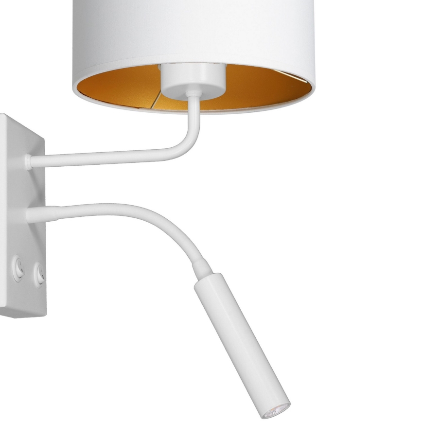 Væglampe ARDEN 1xE27/60W+1xG9/8W/230V hvid/guldfarvet