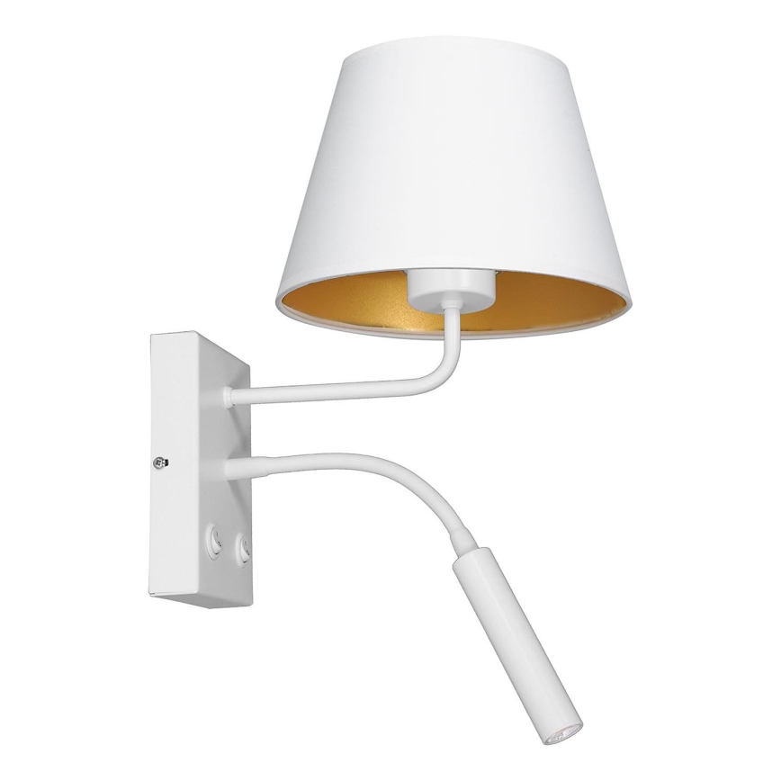 Væglampe ARDEN 1xE27/60W+1xG9/8W/230V hvid/guldfarvet