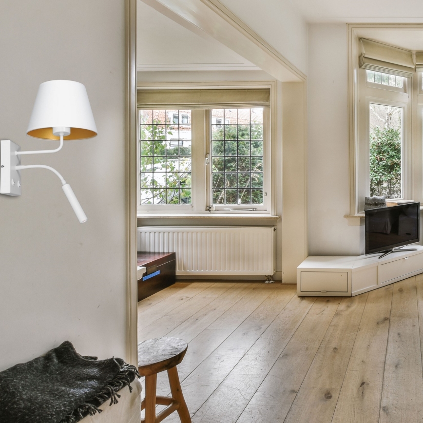 Væglampe ARDEN 1xE27/60W+1xG9/8W/230V hvid/guldfarvet