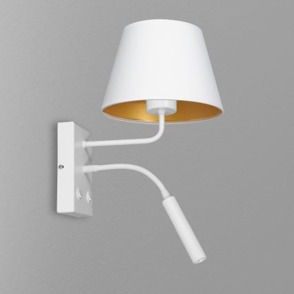 Væglampe ARDEN 1xE27/60W+1xG9/8W/230V hvid/guldfarvet