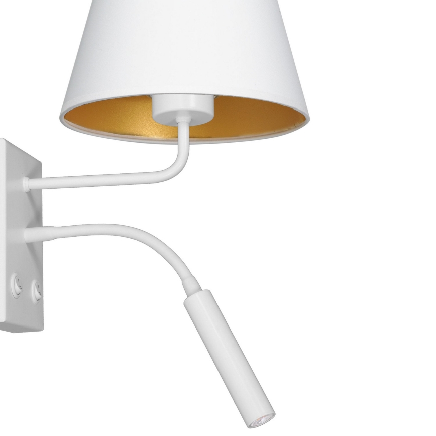 Væglampe ARDEN 1xE27/60W+1xG9/8W/230V hvid/guldfarvet