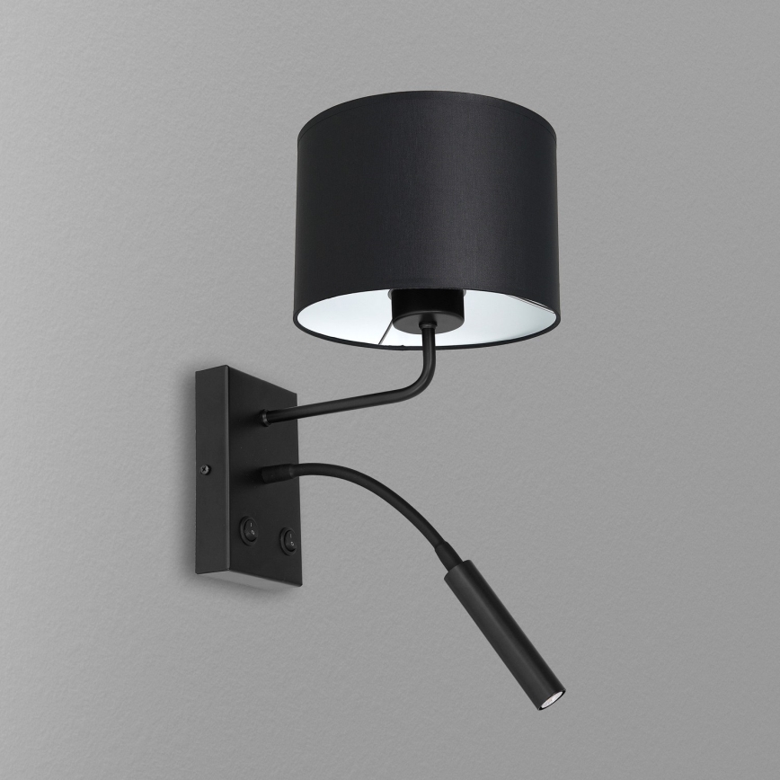 Væglampe ARDEN 1xE27/60W+1xG9/8W/230V sort/hvid