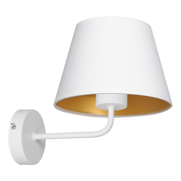 Væglampe ARDEN 1xE27/60W/230V hvid/guldfarvet