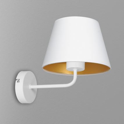 Væglampe ARDEN 1xE27/60W/230V hvid/guldfarvet