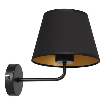 Væglampe ARDEN 1xE27/60W/230V sort/guldfarvet