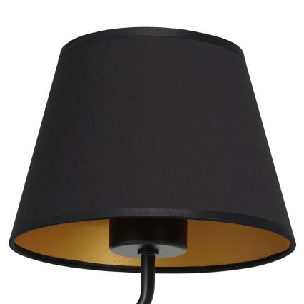 Væglampe ARDEN 1xE27/60W/230V sort/guldfarvet