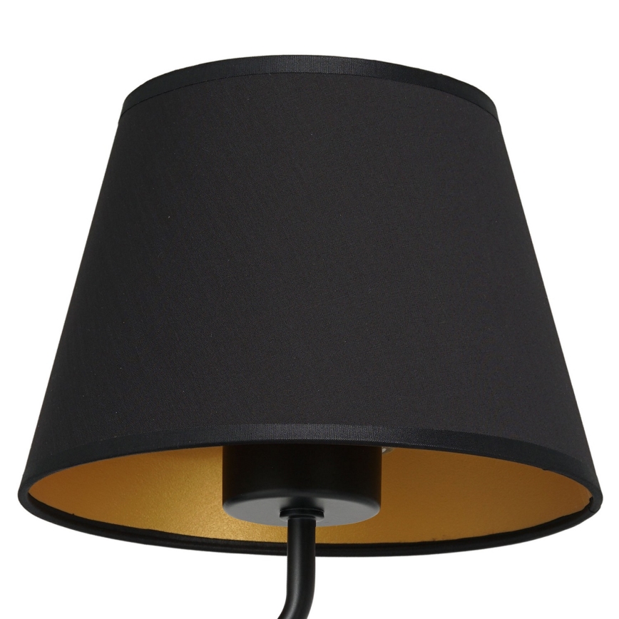 Væglampe ARDEN 1xE27/60W/230V sort/guldfarvet