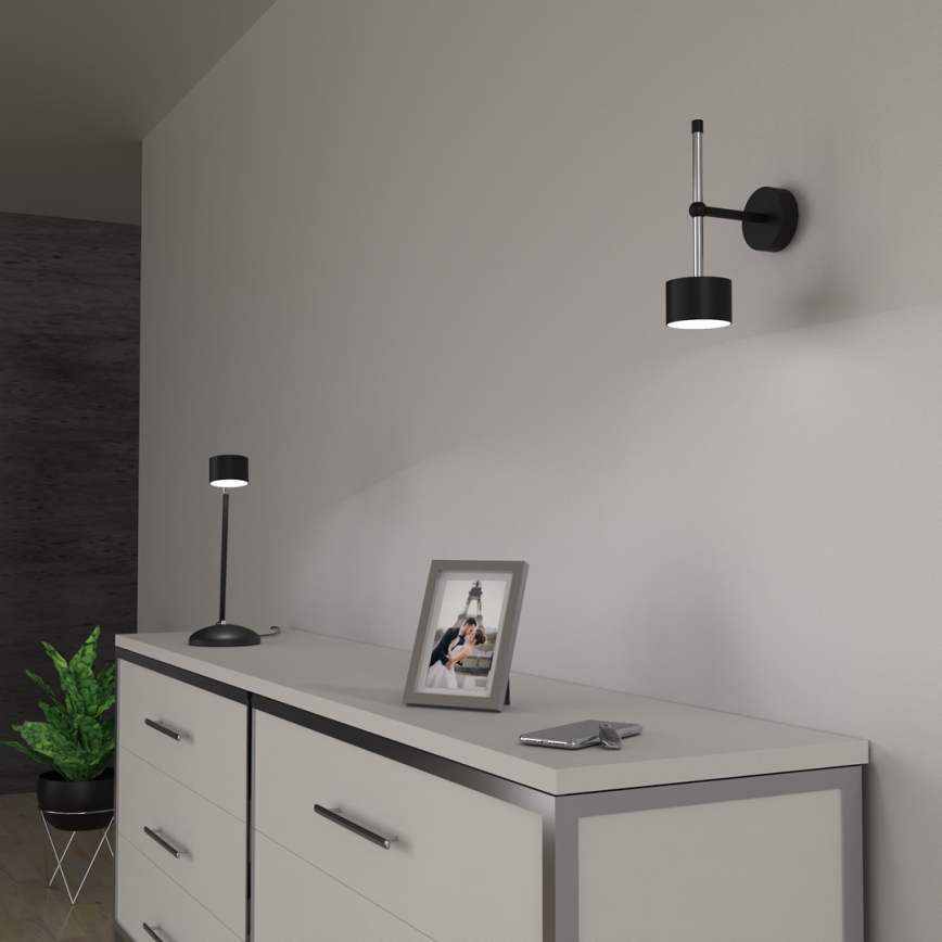 Væglampe ARENA 1xGX53/11W/230V sort/skinnende krom