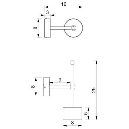 Væglampe ARENA 1xGX53/11W/230V sort/skinnende krom