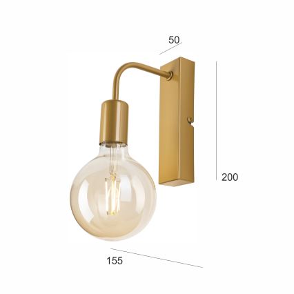 Væglampe ASTRID 1xE27/60W/230V guldfarvet