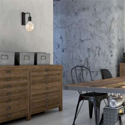 Væglampe ASTRID 1xE27/60W/230V mat sort