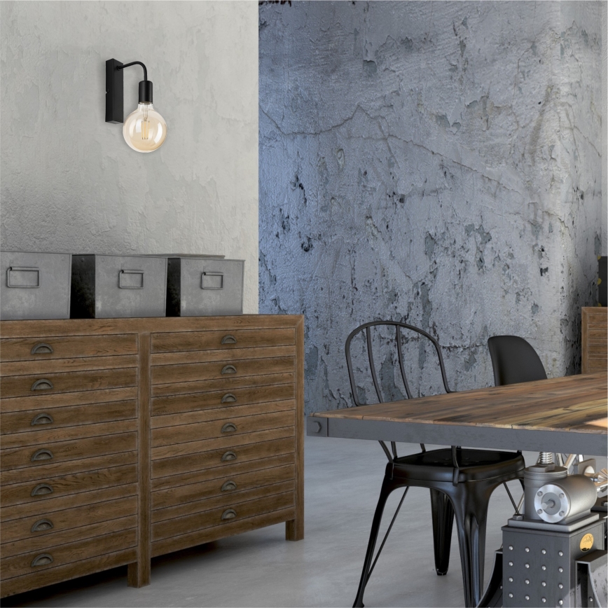 Væglampe ASTRID 1xE27/60W/230V mat sort