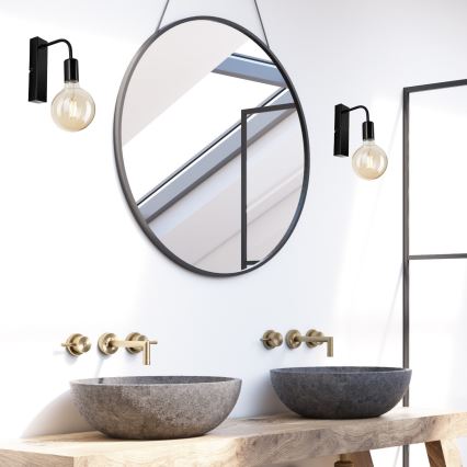 Væglampe ASTRID 1xE27/60W/230V skinnende sort