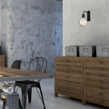 Væglampe ASTRID 1xE27/60W/230V skinnende sort