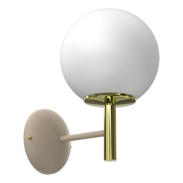 Væglampe AWINION 1xE27/15W/230V beige/guld